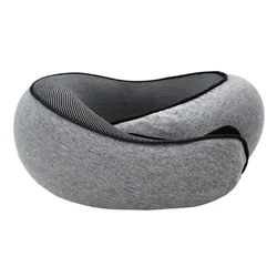 Ergonomic Memory Foam Travel Pillow with 360 - Degree Head and Chin Support (Dark Grey)