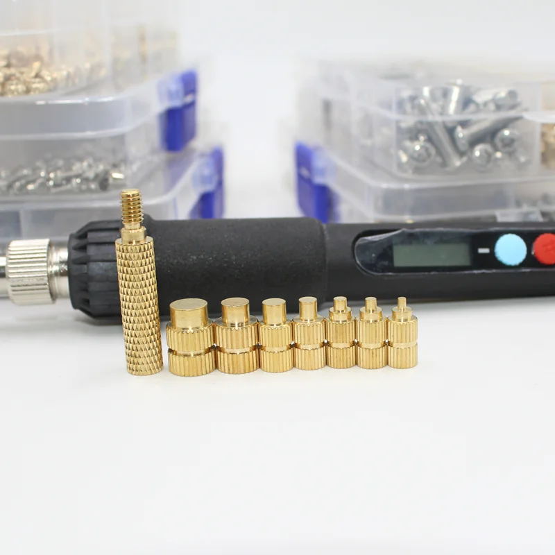 Brass Insert Nut M2 M3 M4 Implantation Machine Hot Melt Knurled Thread Heat Soldering Iron Tip 3D Printer Accessory