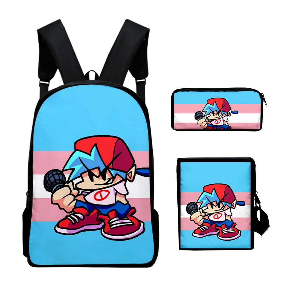 Popular Youthful Friday Night Funkin 3D Print 3pcs/Set Student Travel bags Laptop Daypack Backpack Shoulder Bag Pencil Case