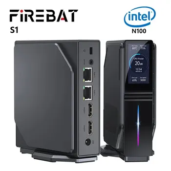 FIREBAT S1 미니 PC 게이머 데스크탑, 알더 레이크 N100 12 세대, 16GB, 512GB, DDR4, WiFi5, BT4.2 컴퓨터, RGB 윈도우 11
