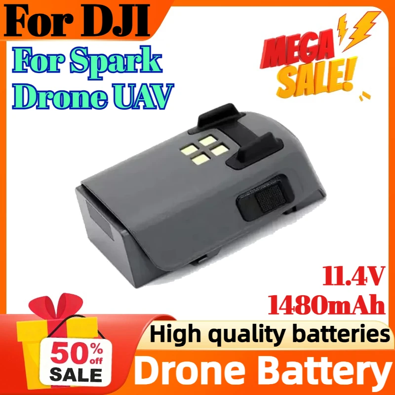 แบตเตอรี่สำรองสำหรับโดรน DJI Spark UAV 11.4V 1480mAh