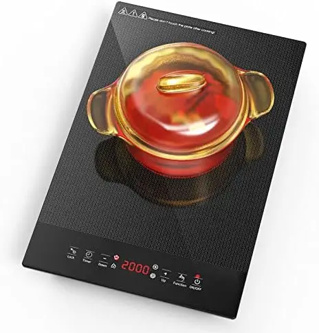 

Induction Cooktop Hot Plate Countertop Single Burner 1800W, Sensor Touch Stove with Digital Led Display, Timer and Child Safety