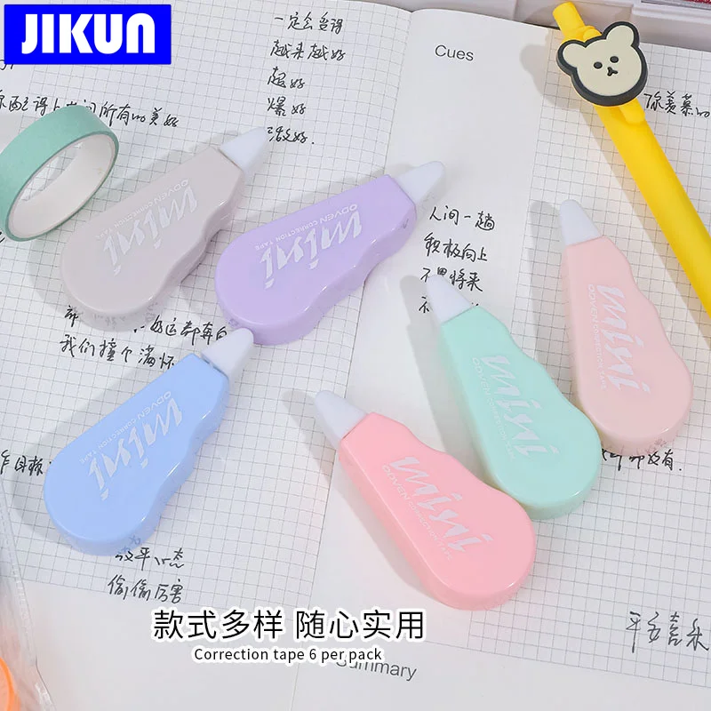 6pcs/set Correction Tape Macaron Colors Study Test Correction Stationery 3 meters School Accessories Supplies