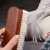Soft Wool Shoe Brush Multifunctional Leather Care Shoe Polish Brush Wooden Handle Boot Cleaner Shoe Cleaning Brush 1