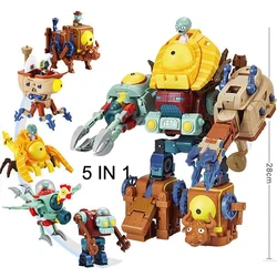 Plants vs. Zombies Boss Battle Action Figure Set - Melon - pult and Chomper Collectible Toys - No Box (5 IN 1 Boss)