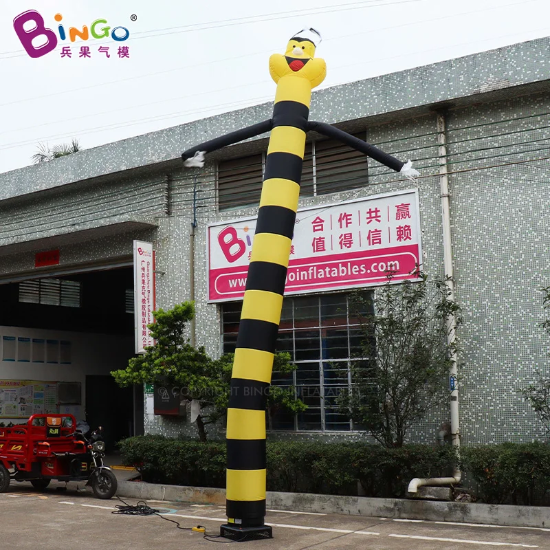 

4mH высокие красочные одноножные волнистые пчелы, мужские искусственные надувные танцоры, сделанные на заказ