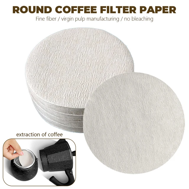 100pcs Round Coffee Filter Paper For Espresso Coffee Maker 56mm 60mm 68mm Dripper Coffee Filters Tools Moka Pot Paper Filter