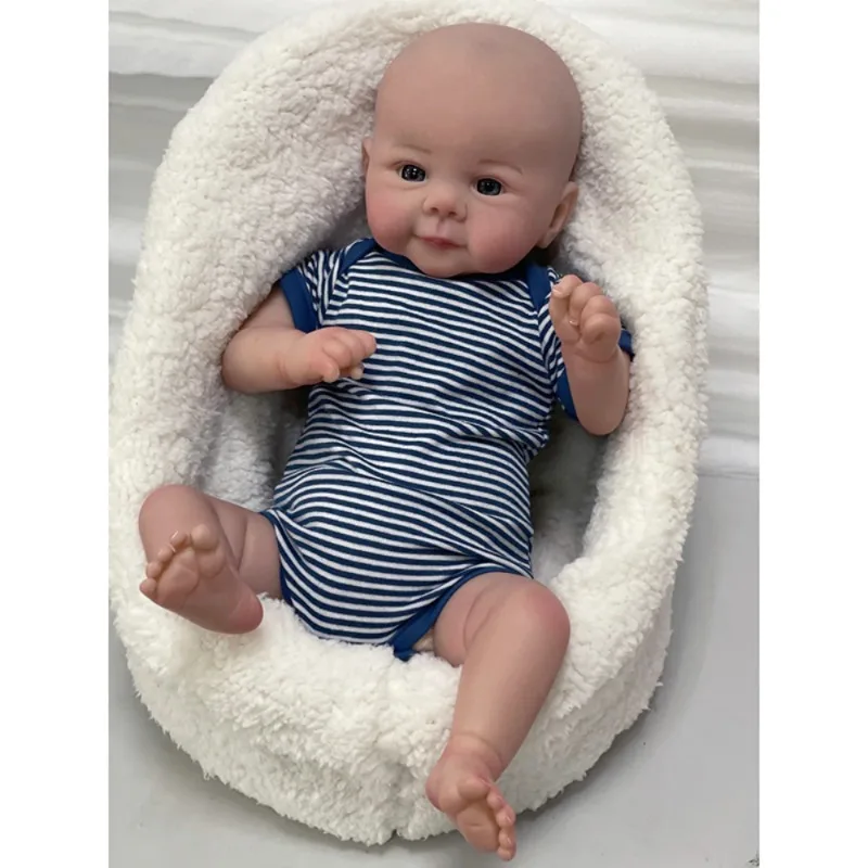 19inch Bebe Reborn Baby Doll Kit Juliette Sweet Baby Vinyl Unpainted Fresh Color Unfinished Doll Parts with Cloth Body and Eyes