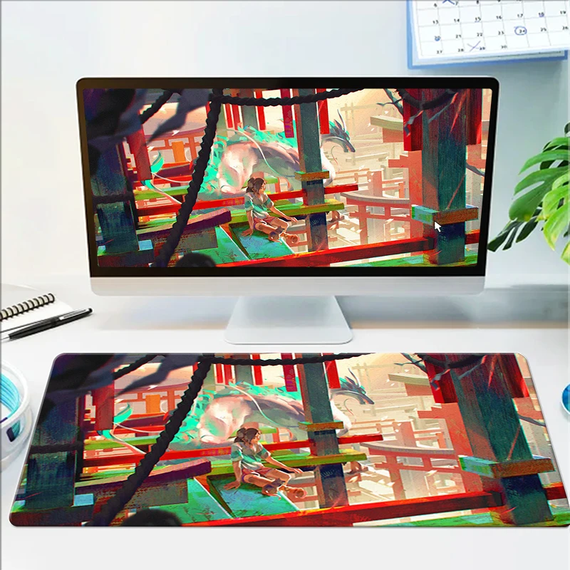 

Cute Anime Spirited Away Mousepad Kawii Desk Mat Cartoon Non-slip Large Mouse Pad Gaming Accessories Rubber Gamer Keyboard Mats