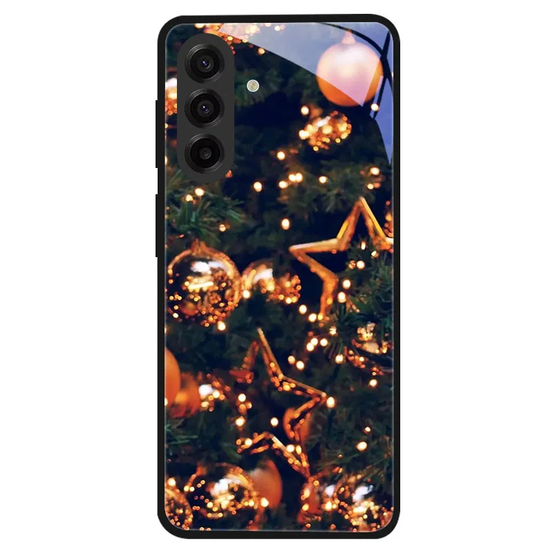 Festive Christmas Style Shockproof Tempered Glass Phone Case