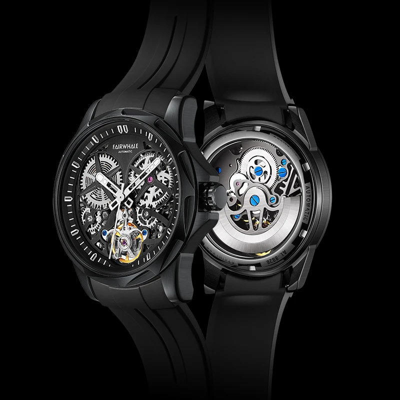 FAIRWHALE New Luxury Tourbillon Watch Fashion Waterproof Male Clock Luminous Automatic Mechanical Men Watch Reloj Hombre