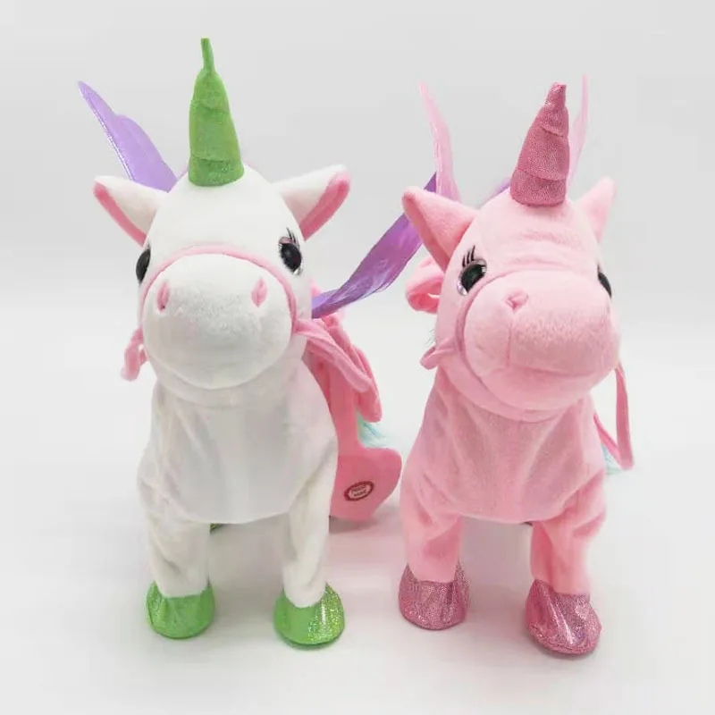 Kid 35cm Electric Walking Talking Sing Unicorn Alpaca Simulation Plush Toy Stuffed with Music Toy Girls Cute Plush Robot Gifts 4