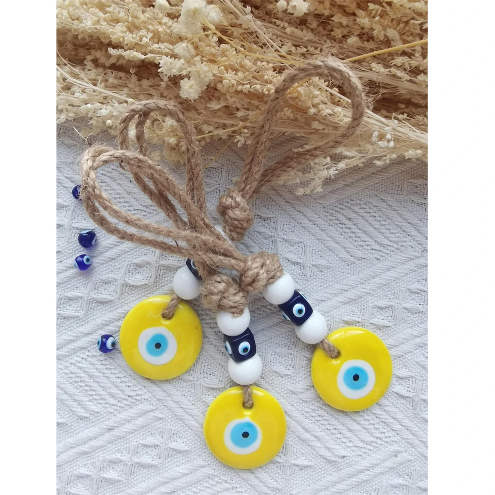 6 Pendentifs œil Bleu Pour Décoration Intérieure - Protection Maléfique Chic