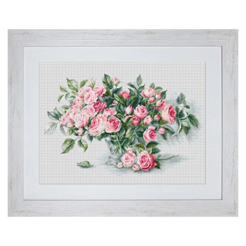Amishop Gold Collection Lovely Conted Cross Stitch Kit Bouquet Di Rose Rosa Rose Flower Flowers Luca-S_Bl22866