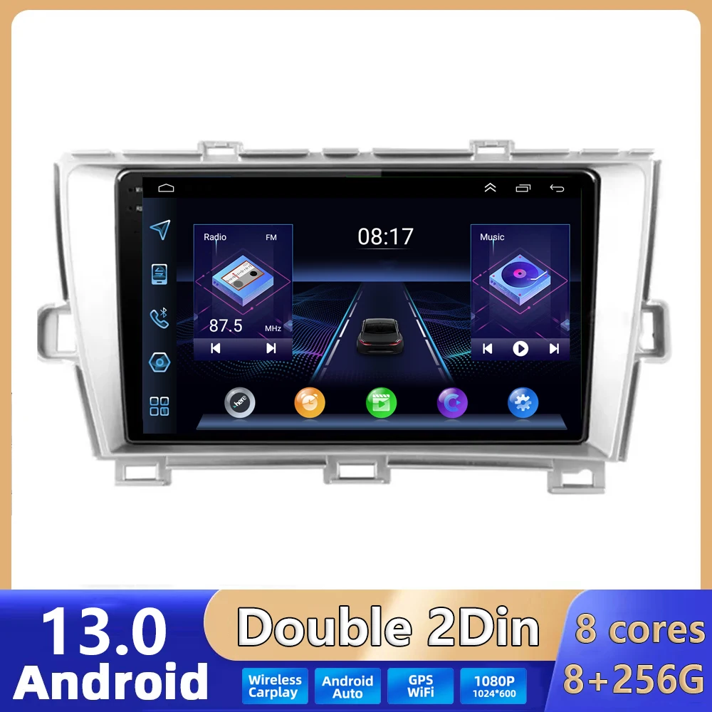 

Автомобильный мультимедийный плеер 2DIN Android 13 радио для Toyota Prius XW30 30 2009 -2014 2015 GPS-навигация 2DIN стерео головное устройство DSP
