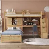 Twin Loft Bed.Twin Over Twin Bunk Beds with Stairs & Desk, Solid Wood Loft Bunk Bed with Storage Stairs Shelves and Drawers, 1