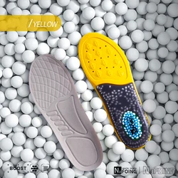 Enhanced Arch Support Breathable Shock Absorption Sport Insoles - EU43-44(270mm) (6810 Yellow)