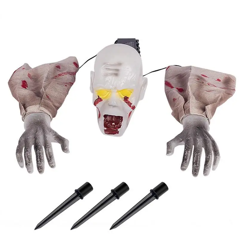 

Outdoor Skeleton Halloween Decorations Simulation Skeleton Head Hand Bone Skull Halloween Party For Garden Lawn Halloween Decor