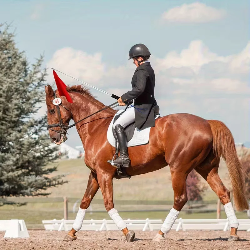 Horse Training Flags With Telescopic Flagpole Tour Guide Flagpole Set Portable Horseback Riding Gear Vibrant Colors