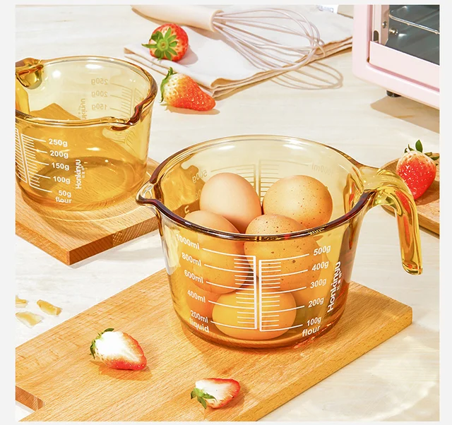 Large-capacity Glass Measuring Cup With Graduated Handle Home  High-temperature-resistant Kitchen Milk Baking Beaten Egg Cup - Dessert  Tools - AliExpress