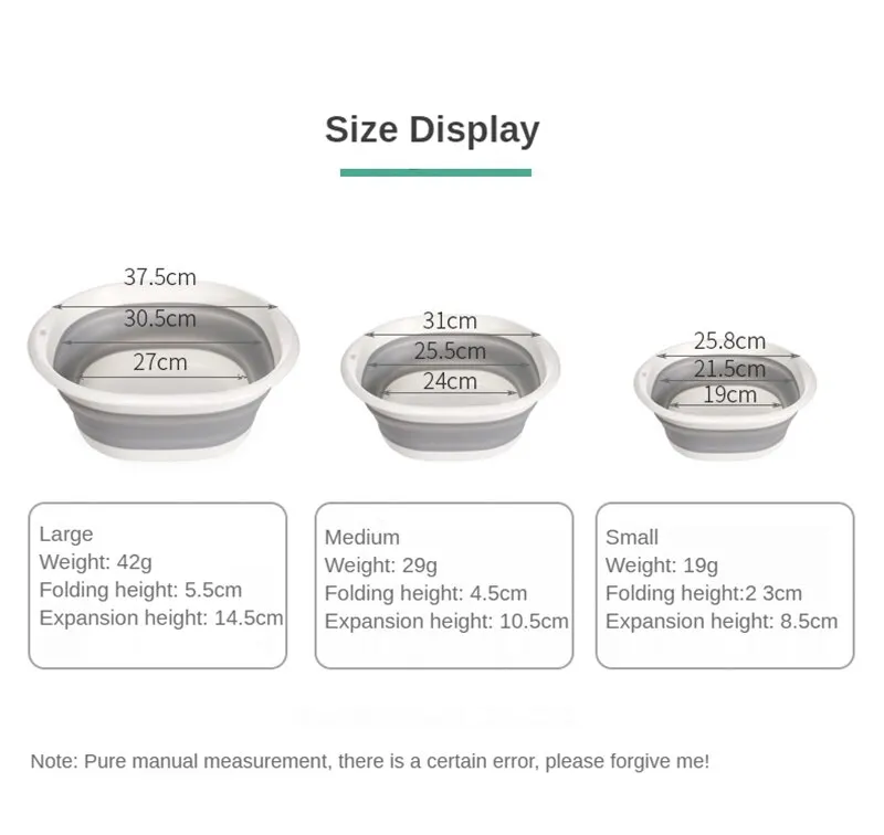 Plastic Folding Basins Portable Wash Basins Folding Laundry Tub Adult