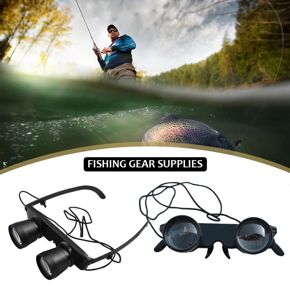 Fishing Binoculars Adjustable Zoom Glasses Fishing Binoculars Optical Resin Lens Wearable Outdoor Portable for Concerts Viewing