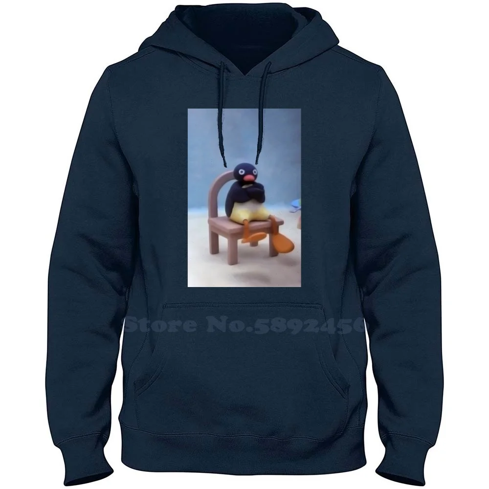 

Angry Pingu High-Quality 100% Cotton Hoodie Casual Sweatshirt