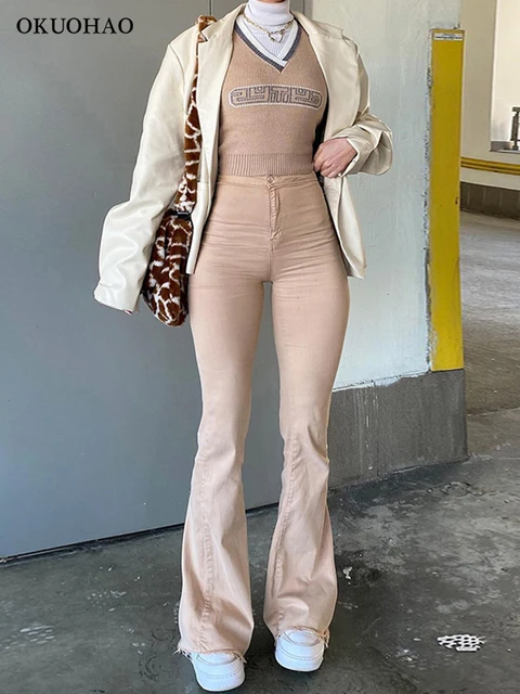 2022 Spring Women′ S New Fashion Tight Leggings Casual Ladies Sports Pants  High Waist Slim Mini Flared Pants - China Pants and Flare price