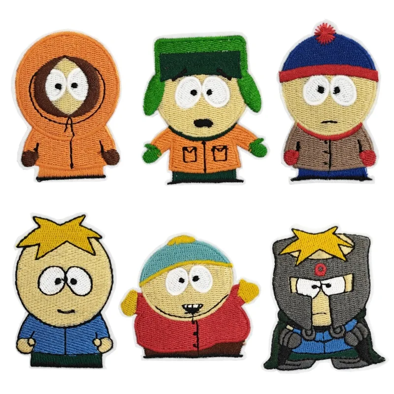 Мультяшные нашивки South-Park на одежду, вышивка, нашивка для одежды, «сделай сам», штаны, куртка, одежда, термоклейкие аксессуары, наклейка