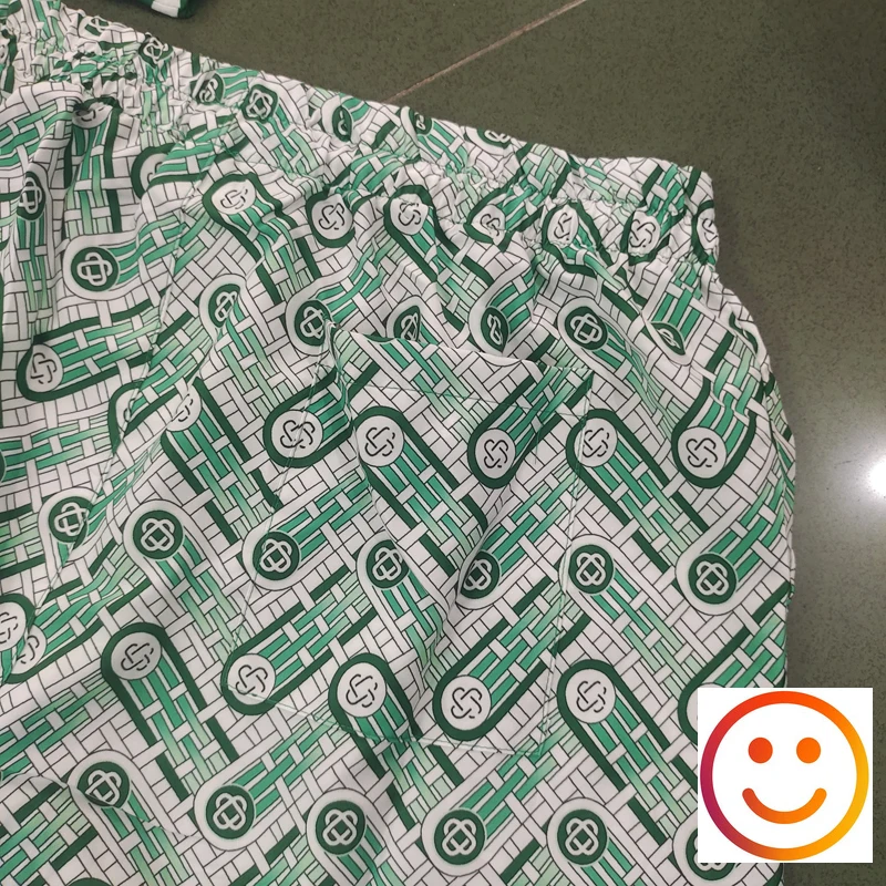 Green Cross Sanskrit Pattern Pocket Shorts Shirt Suit Thin Men Women Hawaii Style Beach Casual Vacation Surf Shirts Set