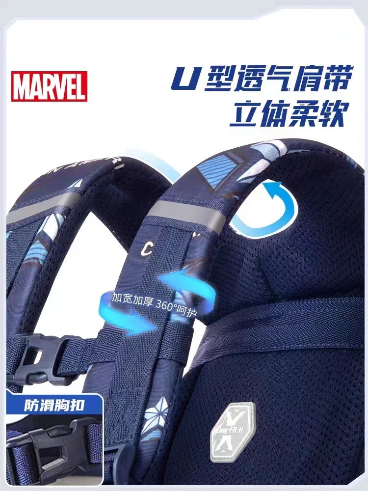 2023 Disney New School Bag For Boys Iron Spider Man Captain America Primary Student Shoulder Orthopedic Backpack Gifts Mochila