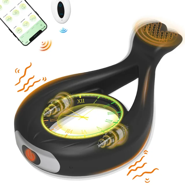 App Ferngesteuerter Penisring-Vibrator mit Klitoris-Hodenstimulator, 10-Modus, Penisring, Erektionsverbesserung, Sexspielzeug für Männer