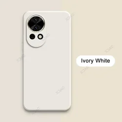 Luxury Dual Layer 360° Soft Liquid Silicone Phone Case for Huawei Nova 13 (Ivory White)