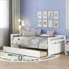 Twin Daybed with 2 Storage Drawers, Wooden Twin Size Daybed Frame, Dual-Use Daybed Sofa Kids Bed for Living Room,Children Room 3