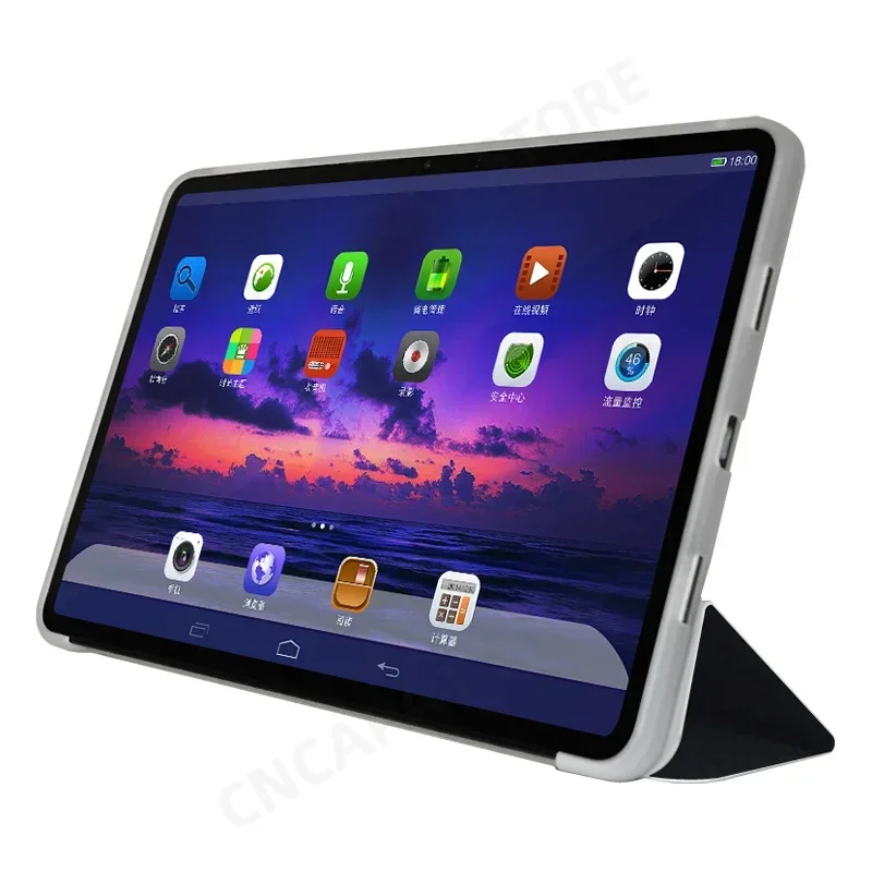 Capa de Suporte Tri-dobrável para Teclast T60 Tablet de 12 pc Couro Fólio pu Funda com Casca Traseira Tpu Sono Automático Inteligente Despertar - Imagem 3