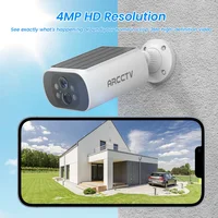 ARCCTV 2K caméra solaire sans fil Surveillance extérieure batterie intégrée caméra Wifi détection humanoïde Flash alarme Vision nocturne 2