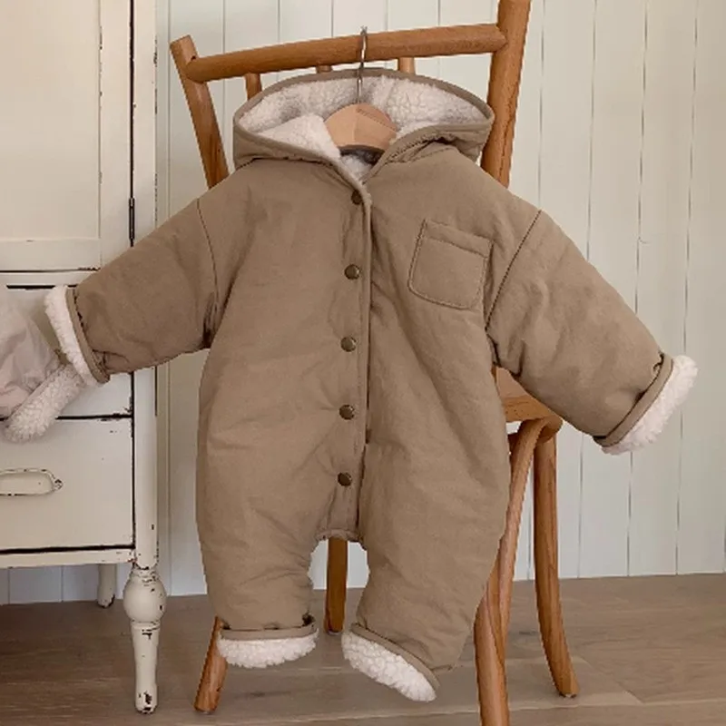 Kids Cotton Clothing Thickened Down Girls Jacket Baby Children Winter Warm Coat Zipper Hooded Costume Boys Outwear 5