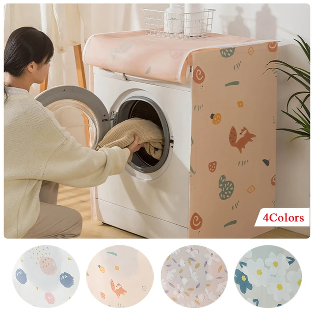 Funda impermeable para lavadora de Exterior, Protector de muebles con  cremallera, accesorios de tela florales - AliExpress