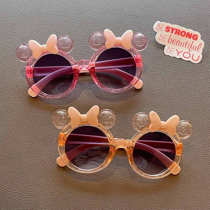 Girls Boys Cartoon Mickey Bowknot Sunglasses UV400 Children Fashion Outdoor Sun Protection Sunglasses Kids Sun Glasses kids sunglasses children sunglasses