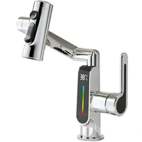 Digital Display Temperature Hot and Cold Washbasin Basin Faucet Digital Display Folding Sink Faucet Bathroom Accessories 5