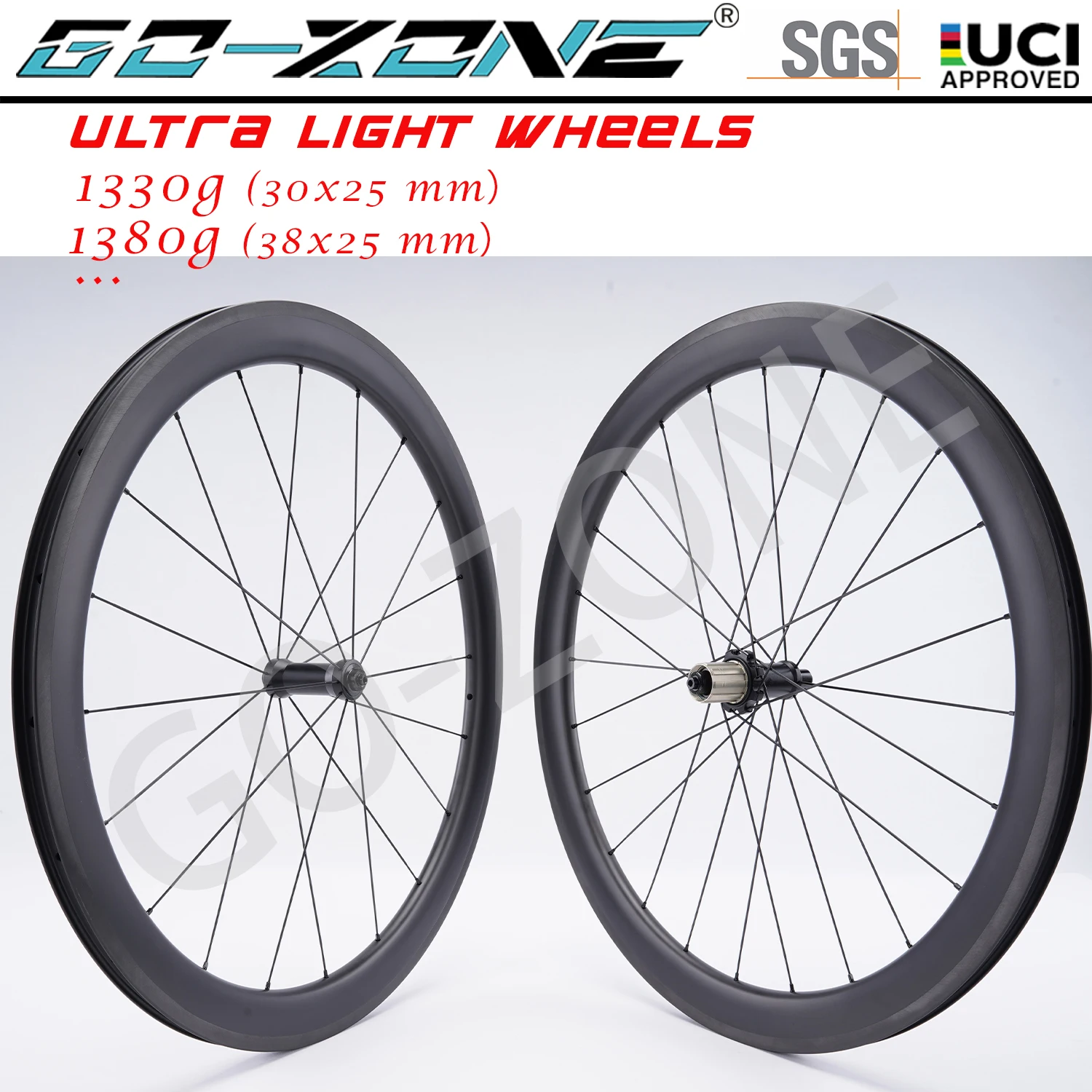 

UCI Approved 700c Road Carbon Wheels Ultralight Rim Brake Gozone R290 Straight Pull Normal / Ceramic Bearings Bicycle Wheelset