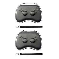 Portable Hard EVA Carrying Case for Game Controller - Protective Storage Bag with Strap (2 Black)