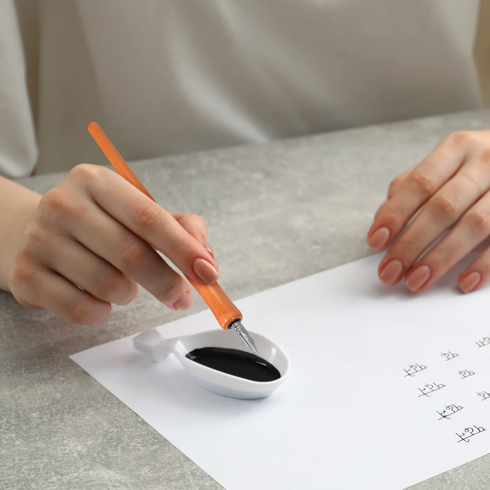 1세트 원목 딥펜 벤트팁 캘리그래피 연습 세트 빈티지 잉크 드로잉 시그니처 닙 휴대용 딥펜 닙