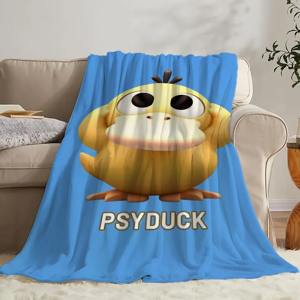 Throw Blanket for Sofa Cover Blanket Bed Psyduck Warm Blankets for Cold Luxury Blankets and Throws Home Interior Fluffy Plaid 3