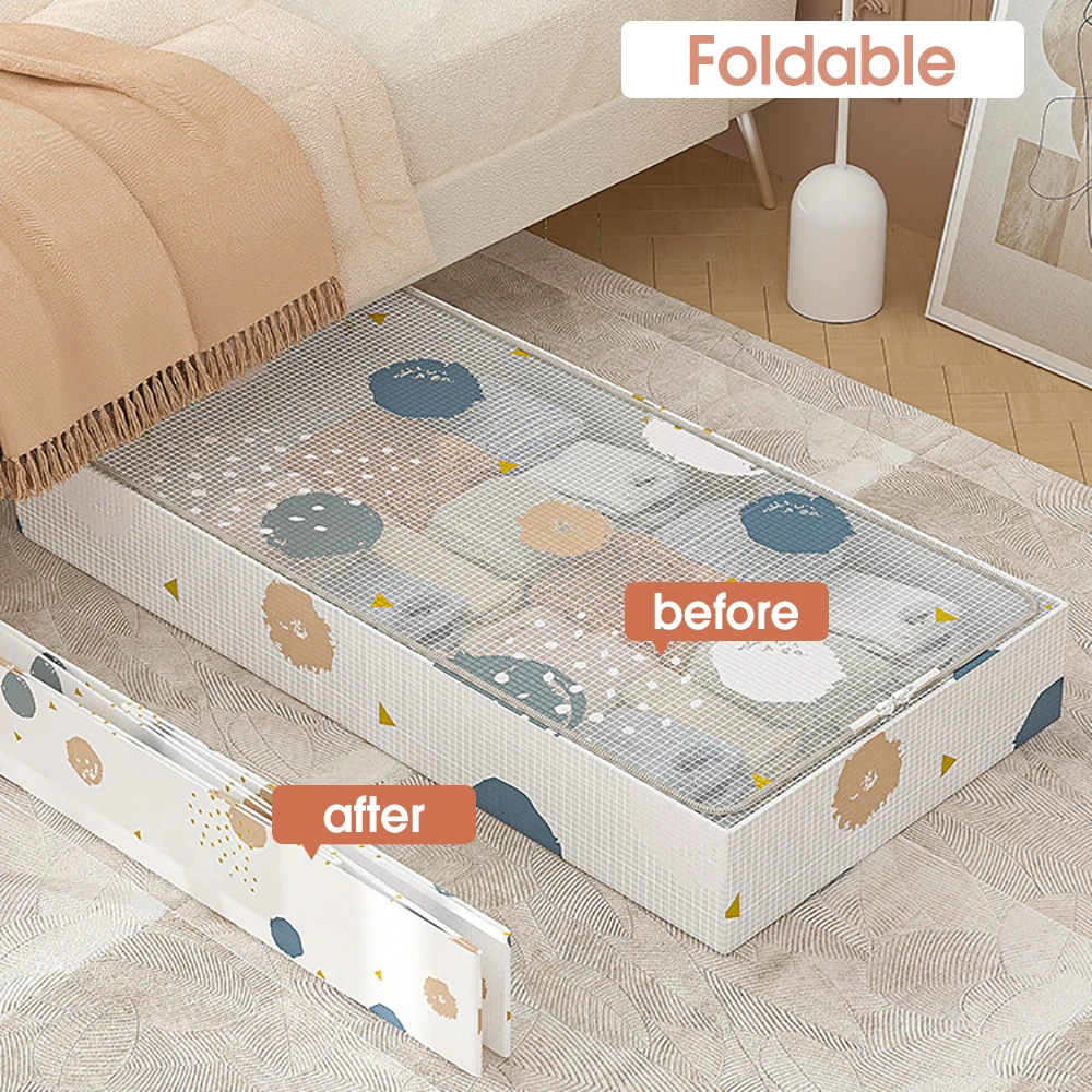 Under Bed Storage Bag PVC Waterproof Closet Wardrobe Organizer Storage