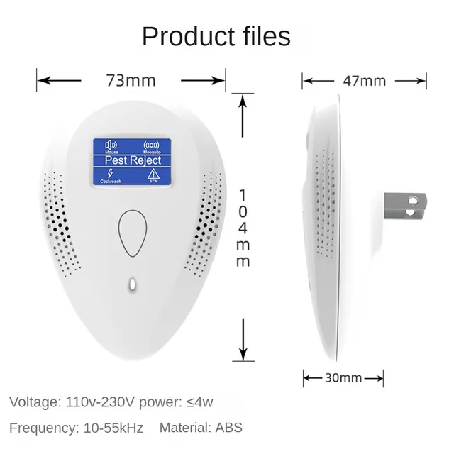 Elektronikus Háztartási Taszító Ultrahangos Rágcsáló Rovarriasztó Nagy Teljesítményű Szúnyoggyilkos Több Funkcionális Kerti Készletek - Image 6