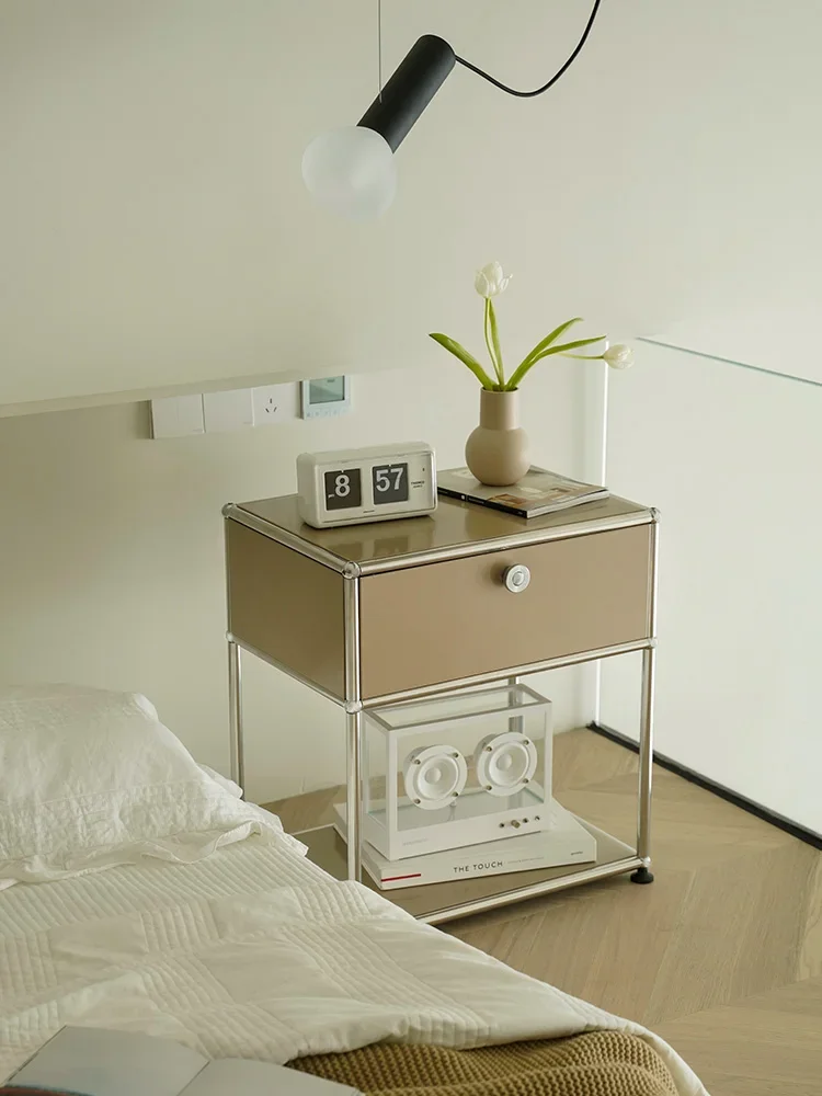 Usm Cabindt Nightsand Modular Furnituer Bed Side Table Holder Tavolini Da Caffè In Metallo In Acciaio Inossidabile Ins Polular Fashion