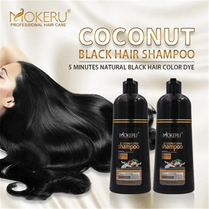 Natural Plant Hair Dye Easy To Use Fast Black Hair No Side Effect Wash Dye 2 In 1 Shampoo 500ml hair dye 3