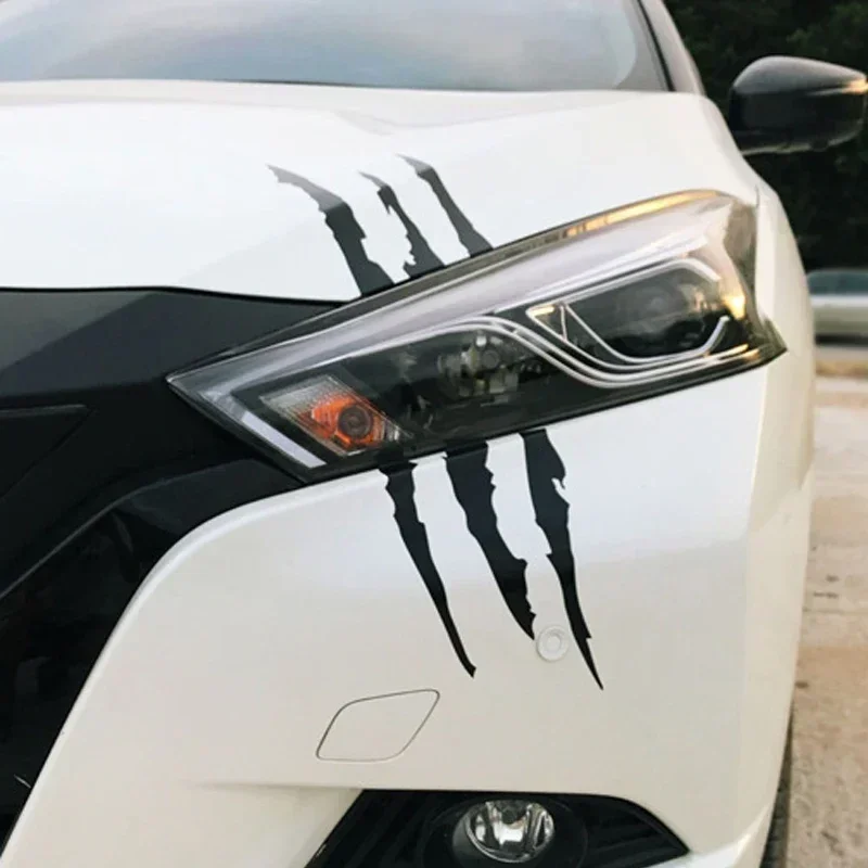 2pcs Motorcycle Monster Claw Marks Headlight Claw Marks Headlight Decal Car Sticker Stripes Scratch Vinyl Decal Universa