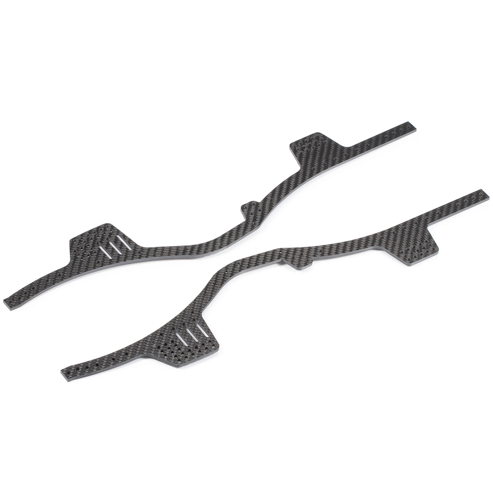 Gros plan sur la fibre de carbone du Châssis RC Crawler 3mm, soulignant sa texture et sa légèreté.